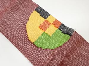 リサイクル 手織り真綿紬抽象丸模様織出し名古屋帯